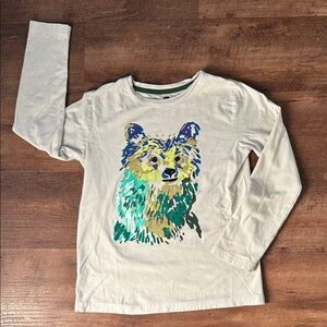 Tea Collection Ecru Colored “Impressionist Bear” Graphic Tee Size 10